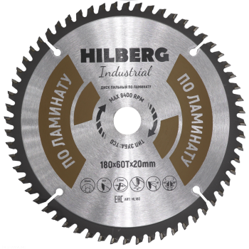 Диск пильный Hilberg Industrial Ламинат 180*20*60Т HL180