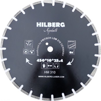 Диск алмазный отрезной 450*25,4*12 Hilberg Hard Materials Лазер асфальт апр.250450
