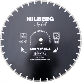 Диск алмазный отрезной 600*25,4*12 Hilberg Hard Materials Лазер асфальт арт.251600