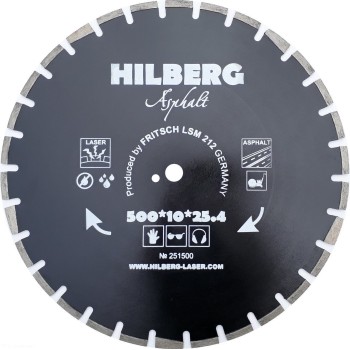Диск алмазный отрезной 500*25,4*12 Hilberg Hard Materials Лазер асфальт арт.251500