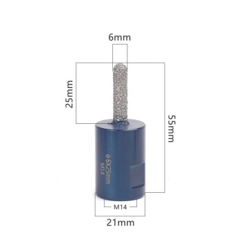 Алмазная фреза 6 мм посадка м14 по керамограниту граниту арт.079-001625